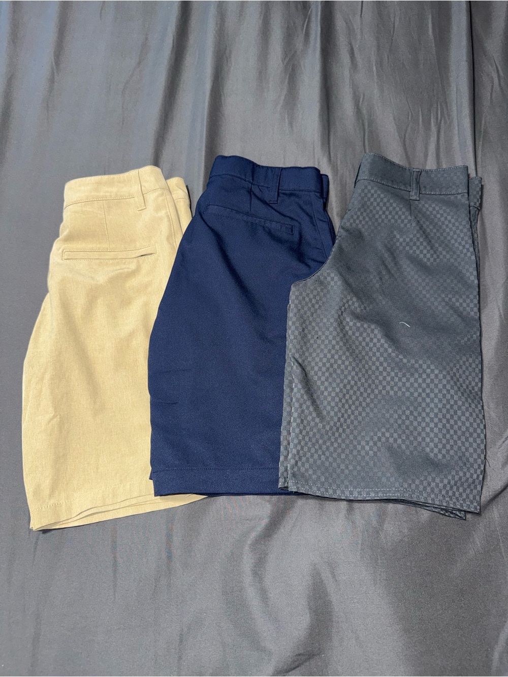 Kids 3-Pack Shorts Set — Beige, Navy & Charcoal